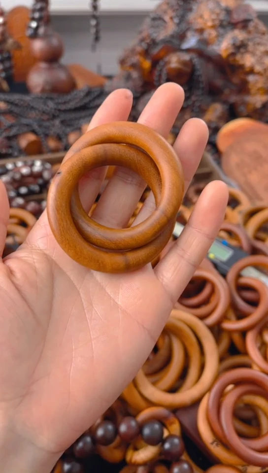 【闪购商品】枣木木雕乾坤盘微瑕40圈口一物一拍