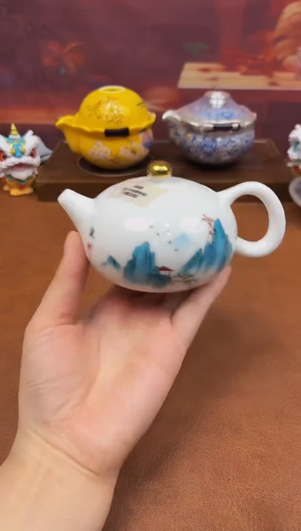陶瓷茶具摆件旅行套组