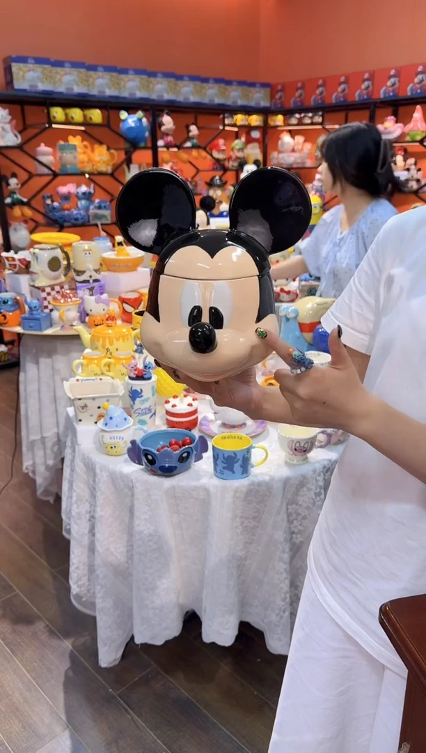 瓷片@@米奇头陶瓷饼干罐