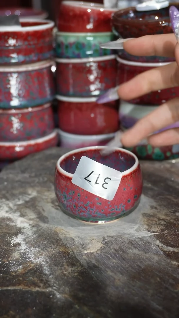 摆件陶精品窑变钧瓷茶器