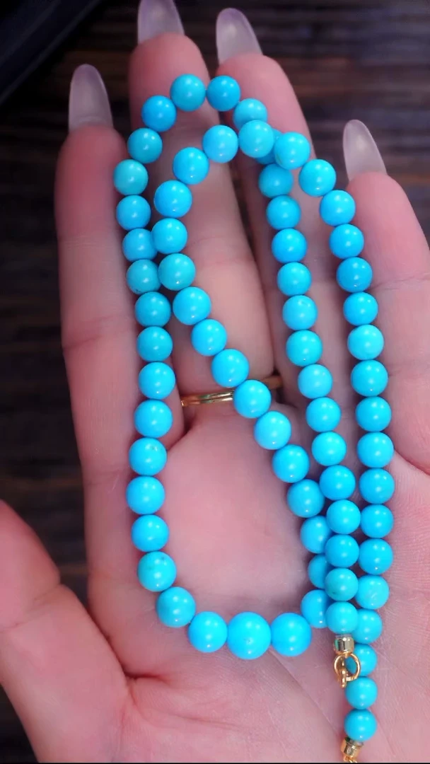 未镶嵌绿松石项链6-7.5mm发货一件