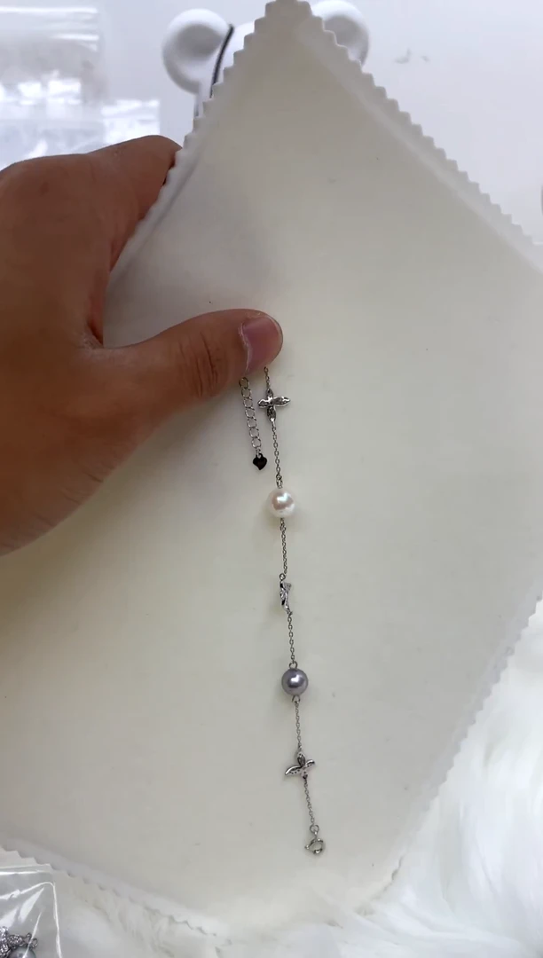 银S925镶嵌手绳海水珍珠