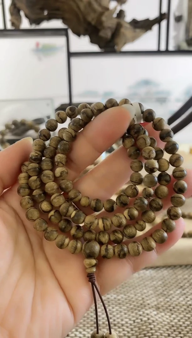 【闪购商品】沉香手串柬埔寨虎斑棋7X108MM多圈