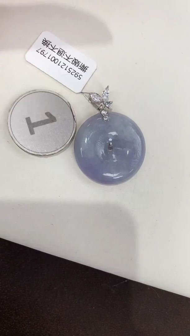 颈饰银S925镶嵌翡翠天然缅甸A货翡翠