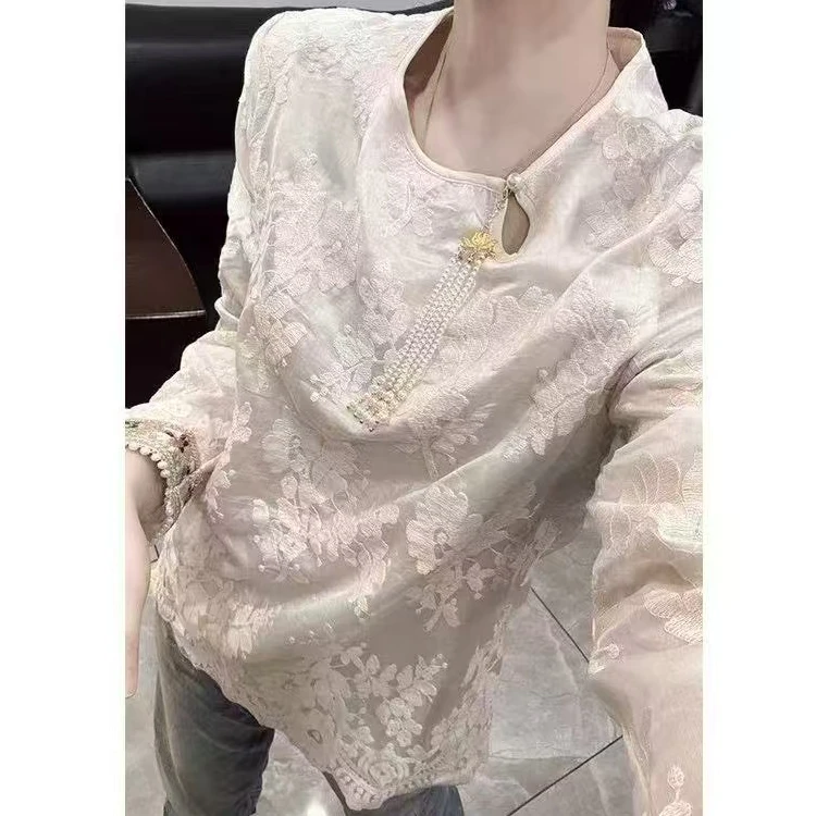 【帮帮团】607国风绣花蕾丝花边下摆BMQH