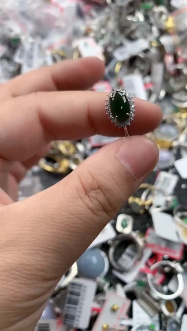 银S925镶嵌戒指翡翠777    6