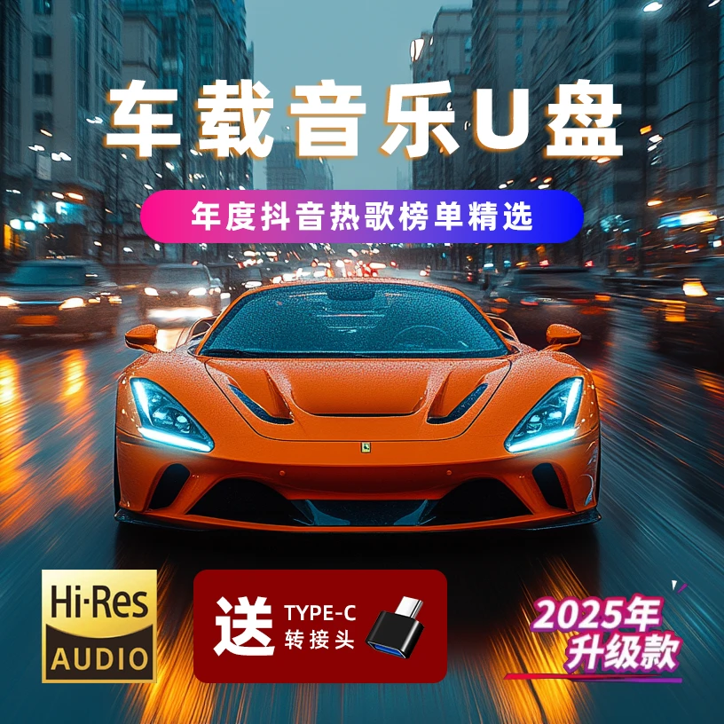 2025新款车载音乐u盘网络流行中文DJ嗨曲经典老歌粤语闽南语