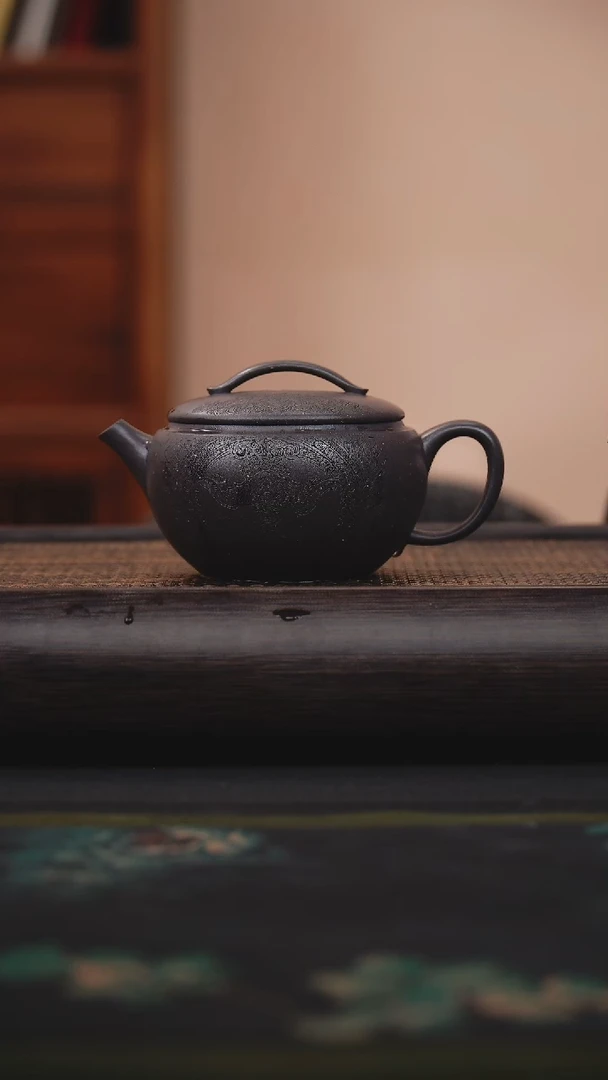 茶壶紫砂金砂天青 博古