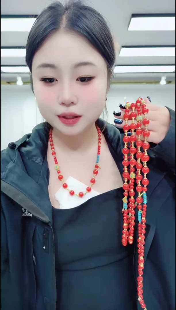 玛瑙/玉髓发饰未镶嵌2548红长链