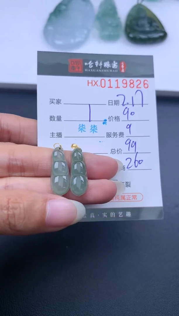 【闪购商品】翡翠挂件未镶嵌哈轩 挂件1（多样性发其一）