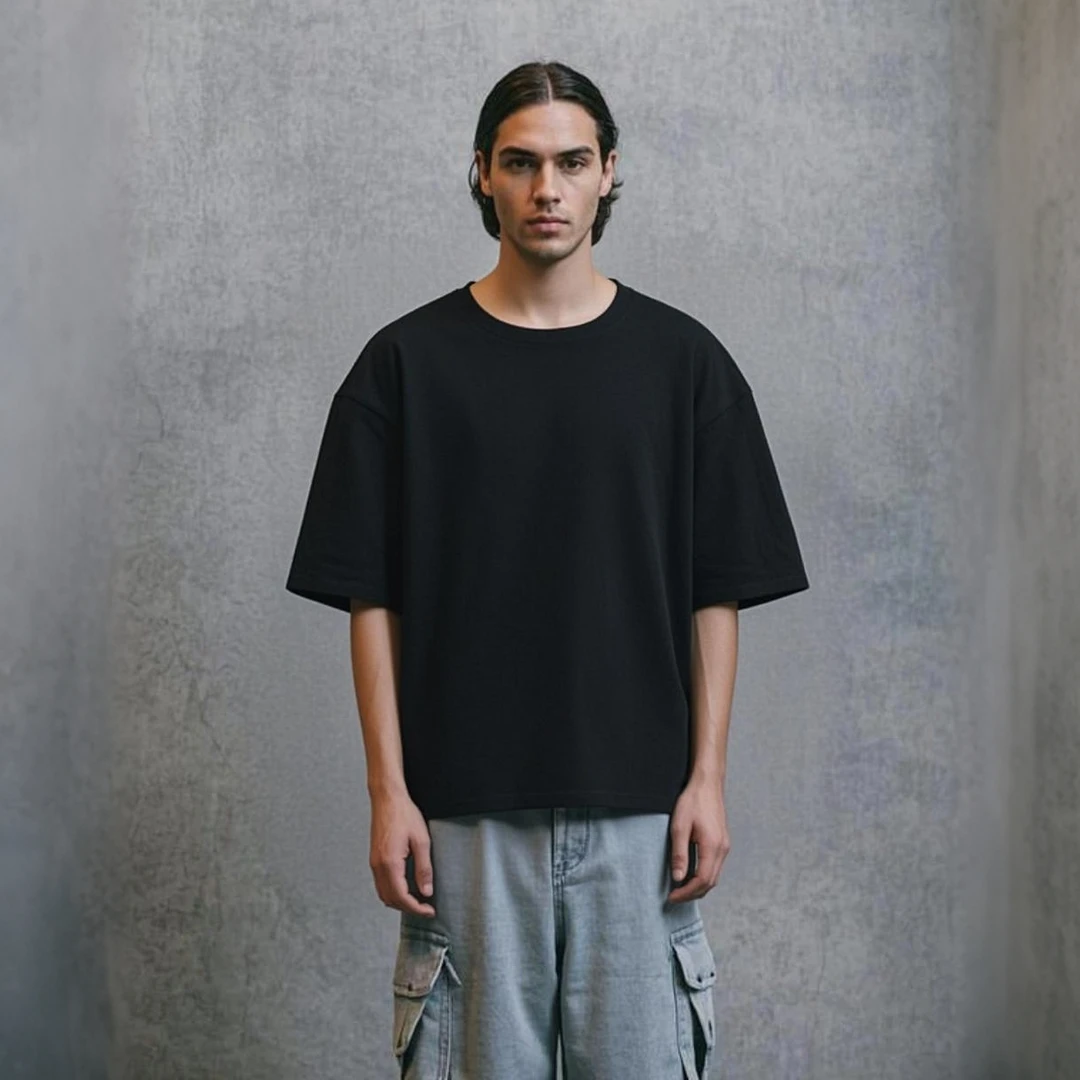 Jeanswest/真维斯重磅纯白t恤男女短袖宽松半袖百搭纯棉打底上衣