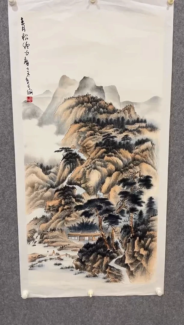 国画李纲-8平尺-工笔山水-金