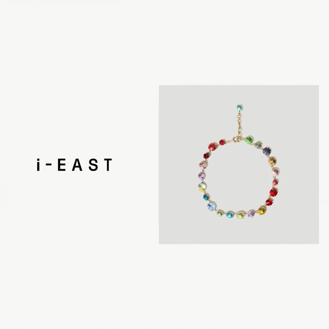 锌合金项链 i-EAST 彩虹糖的颜色~彩色钻项链-5C PS7791