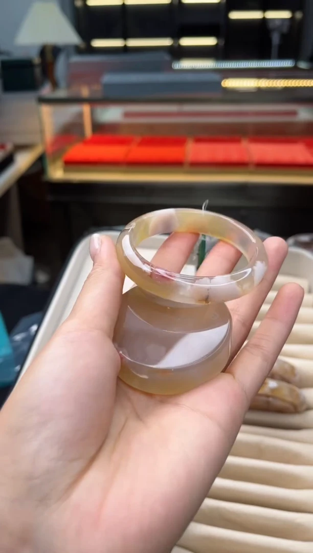 石英质玉手镯未镶嵌53圈口（赠送镯心）3889012