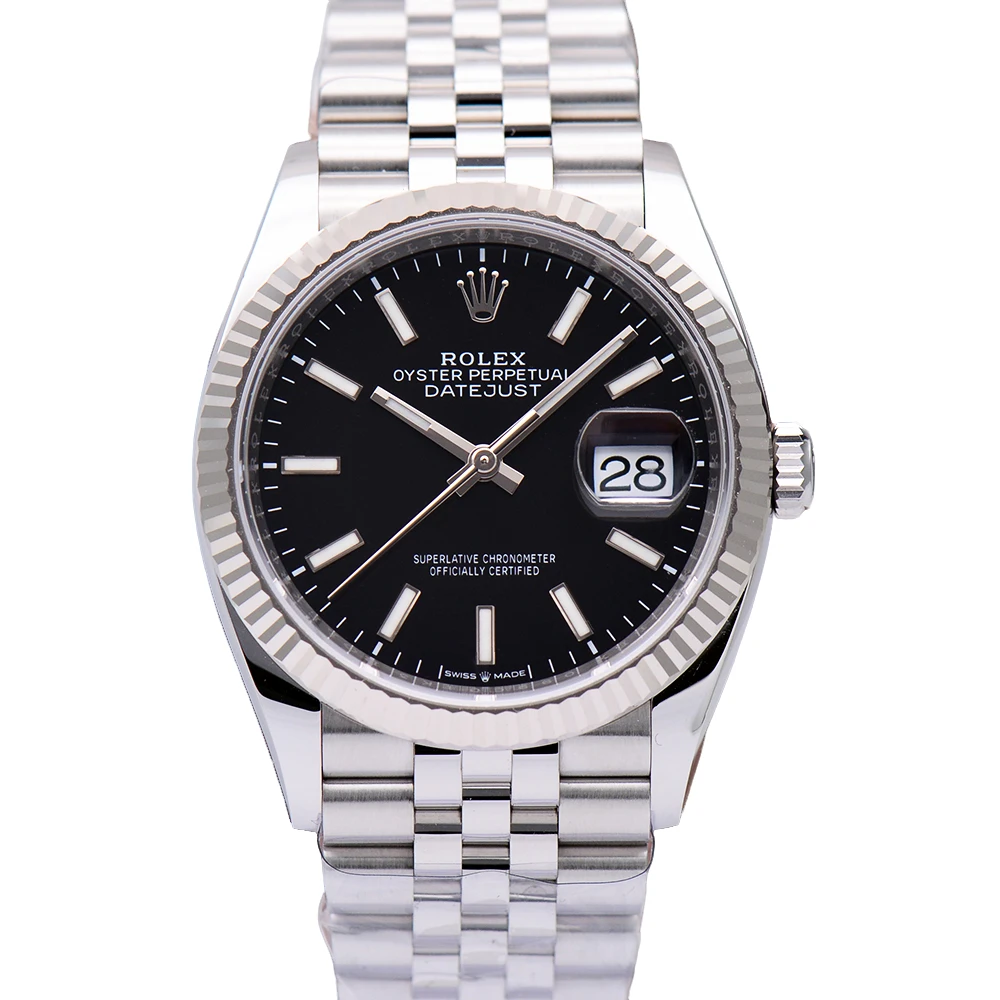 99新 Rolex/劳力士 日志型系列126234黑盘条刻36mm自动机械男表