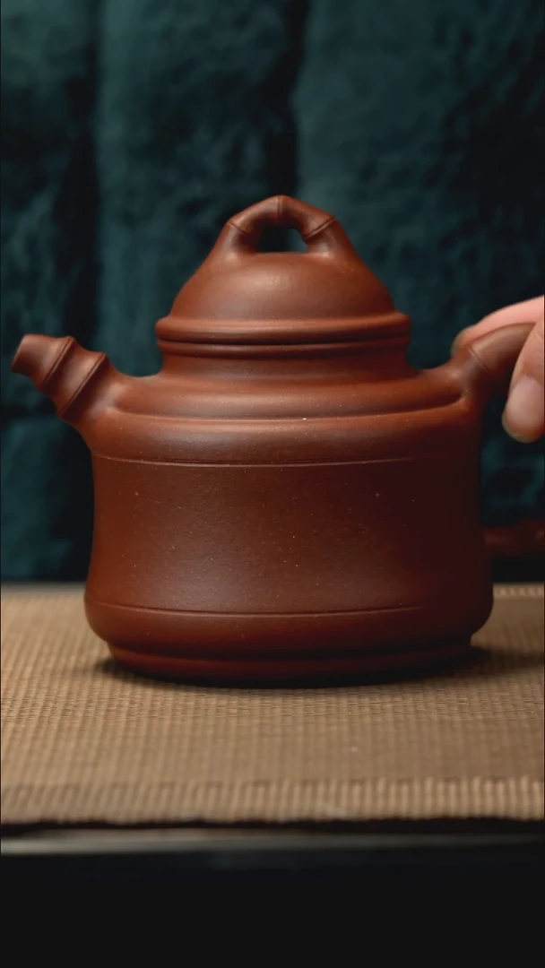 紫砂茶盏中槽清竹鼎190CC微瑕