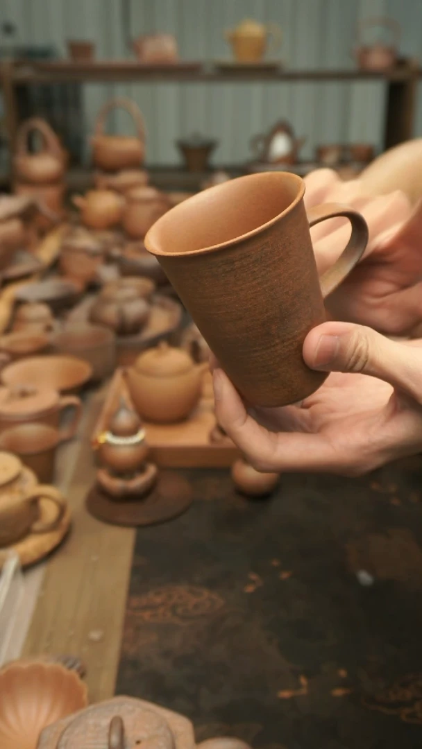 老岩泥原矿料  小把手咖啡杯150ml