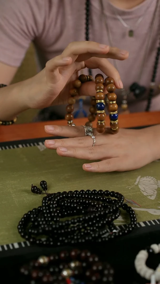 金丝楠手串/手链1.2金丝楠木原创设计  顺颂时祺