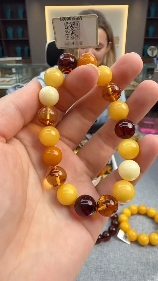 手链琥珀未镶嵌假一罚三秒拍号223