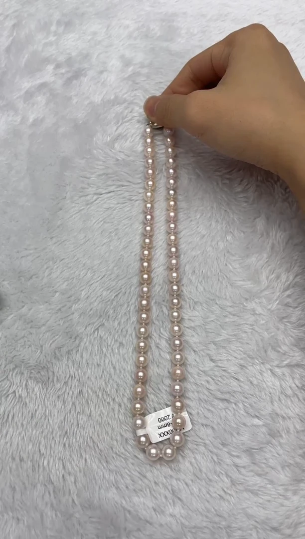 海水珍珠银S925镶嵌项链AK7.5-8mm（多样性发一）
