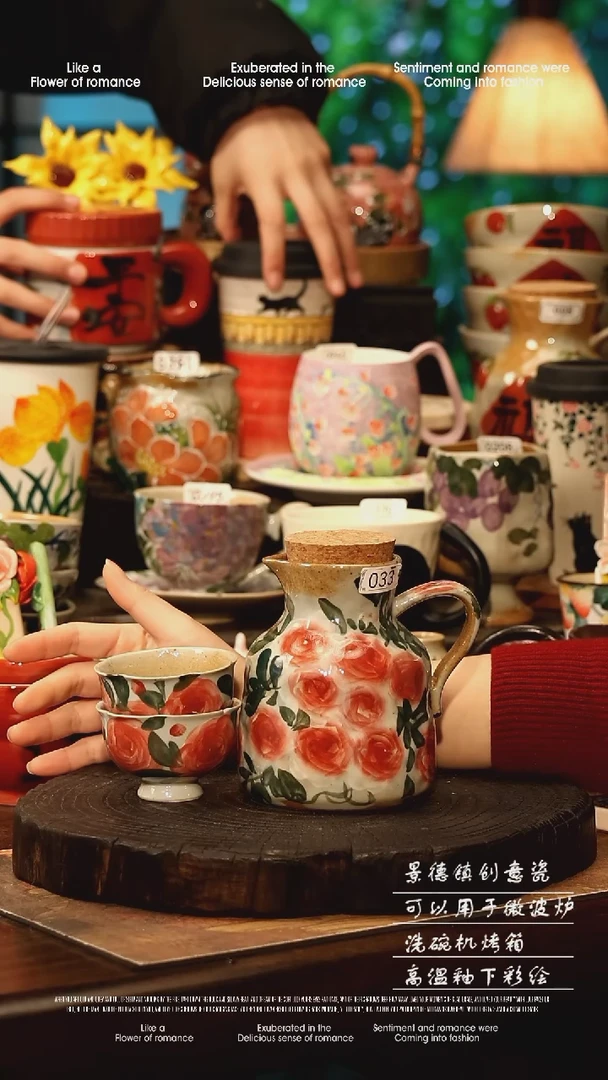 陶瓷景德镇高温釉下彩手工手绘款式@A0033@