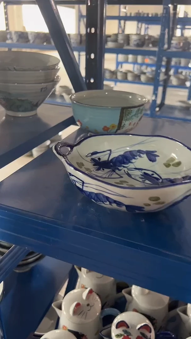 碗381老陶泥双耳手捏碗