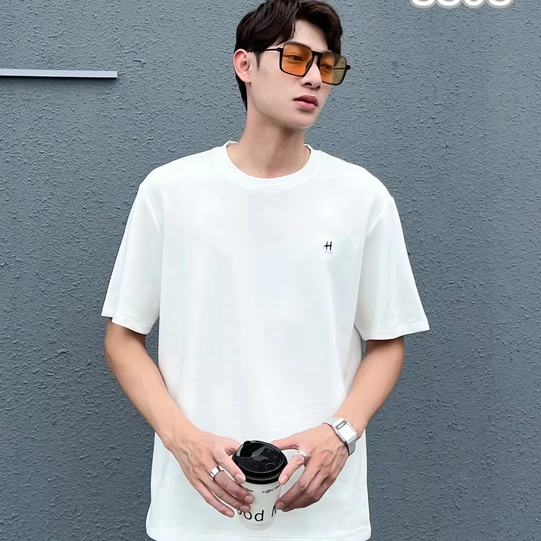 短袖纯色印花T恤吉祥三多亲肤短袖t恤休闲夏季宽松