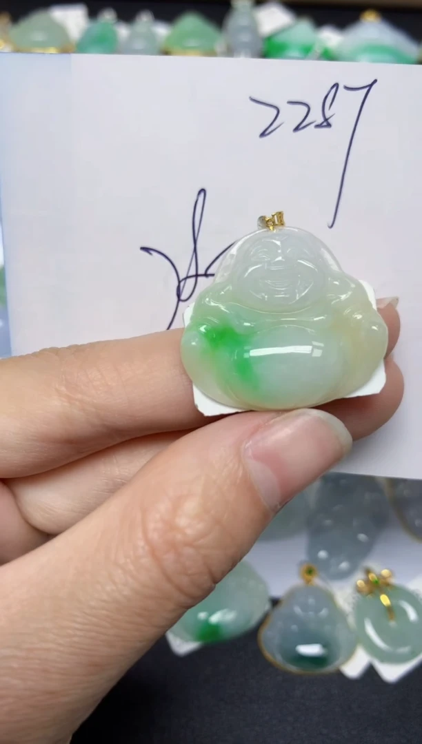 【闪购商品】翡翠颈饰18K金镶嵌 天然翡翠A货