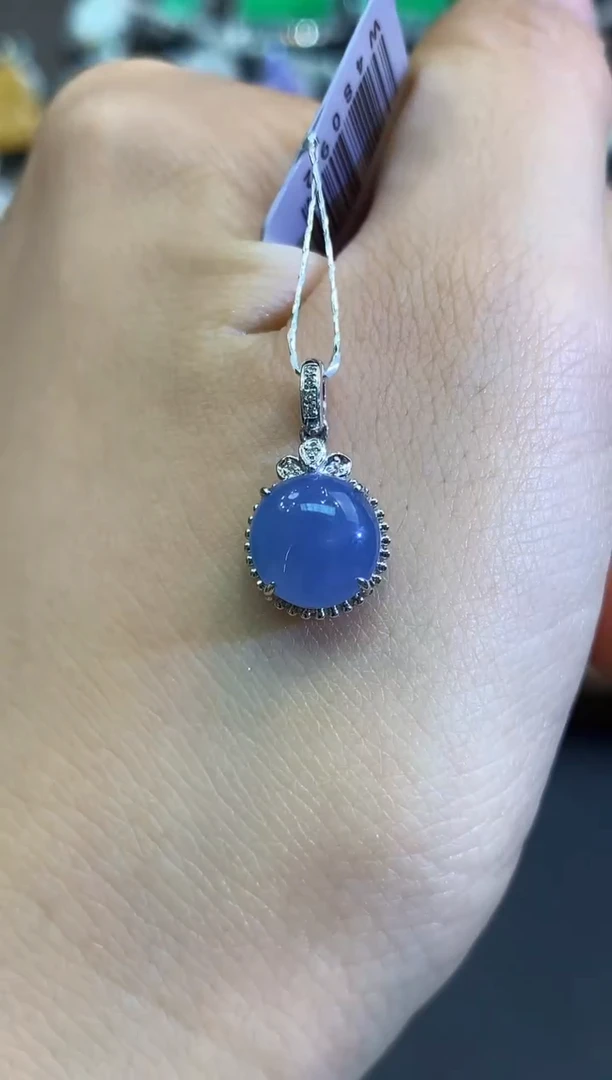 吊坠(不含链)18K金镶嵌翡翠B1 紫货有色差