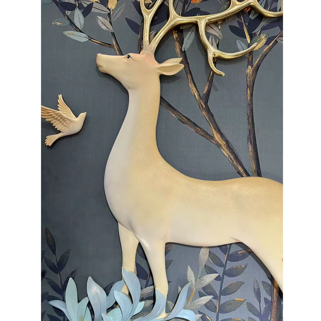 美式简约林什见鹿装饰挂画