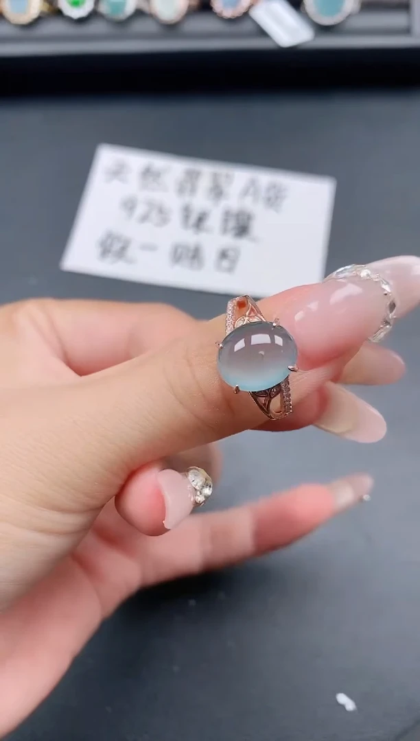 银S925镶嵌戒指翡翠111
