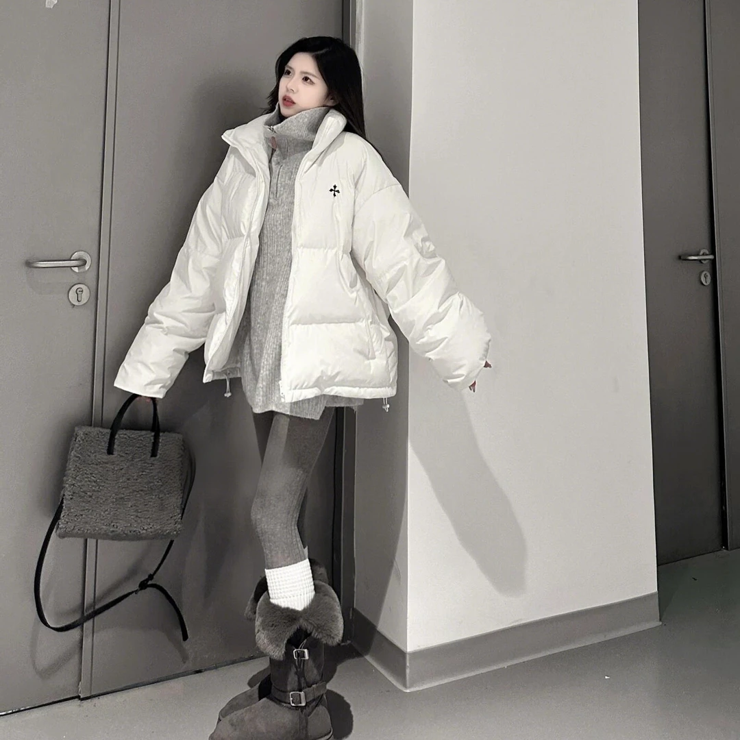 棉服女2025冬季新款加厚宽松情侣装休闲棉袄简约韩系ins棉衣外套