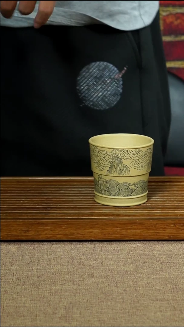 茶杯紫砂南柯记全手刻杯