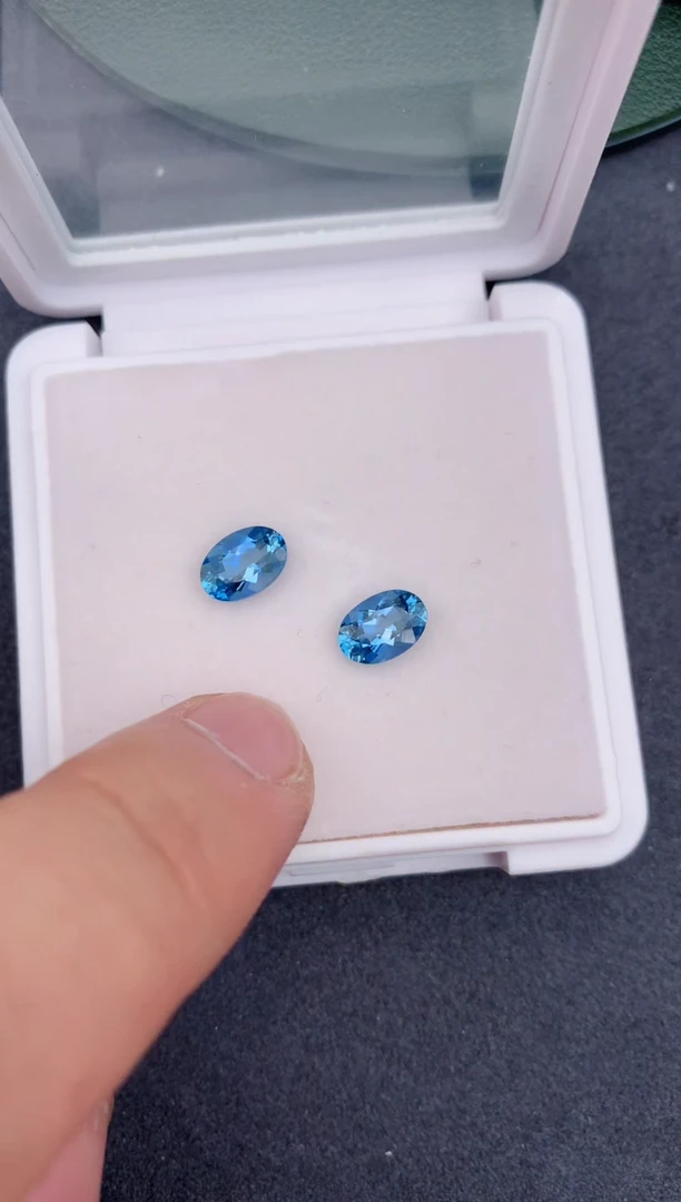海蓝宝石裸石未镶嵌2.3ct  海蓝宝石配对