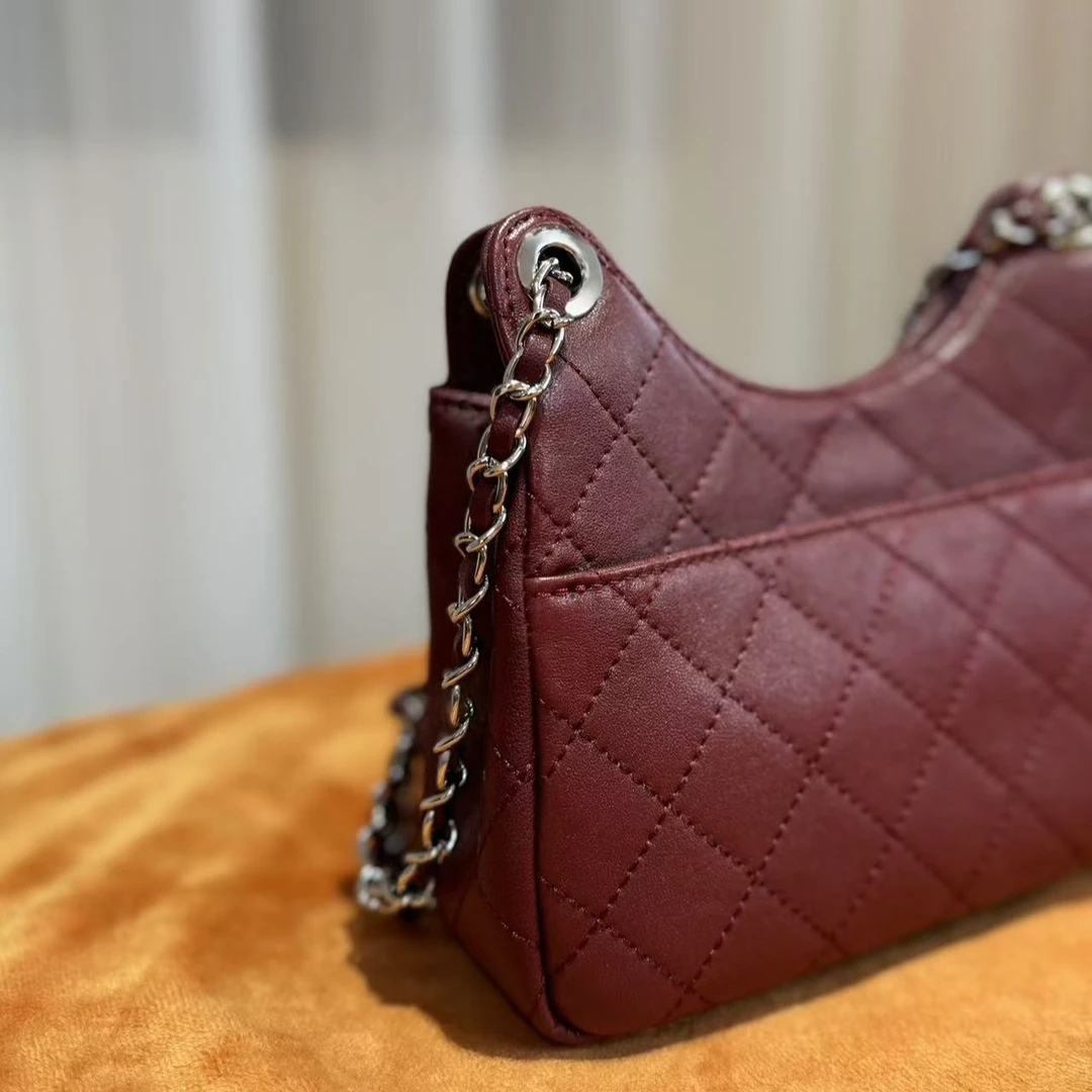 HIRMRIS手工真皮包CX529  小咪香红