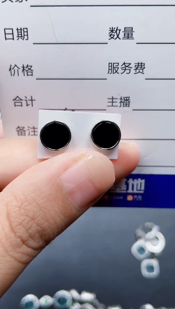 银S925镶嵌翡翠耳饰73