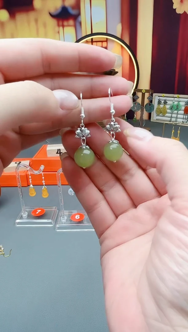 未镶嵌东陵石耳饰427