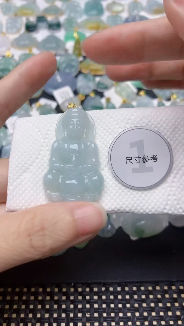 颈饰18K金镶嵌翡翠天然缅甸A货翡翠