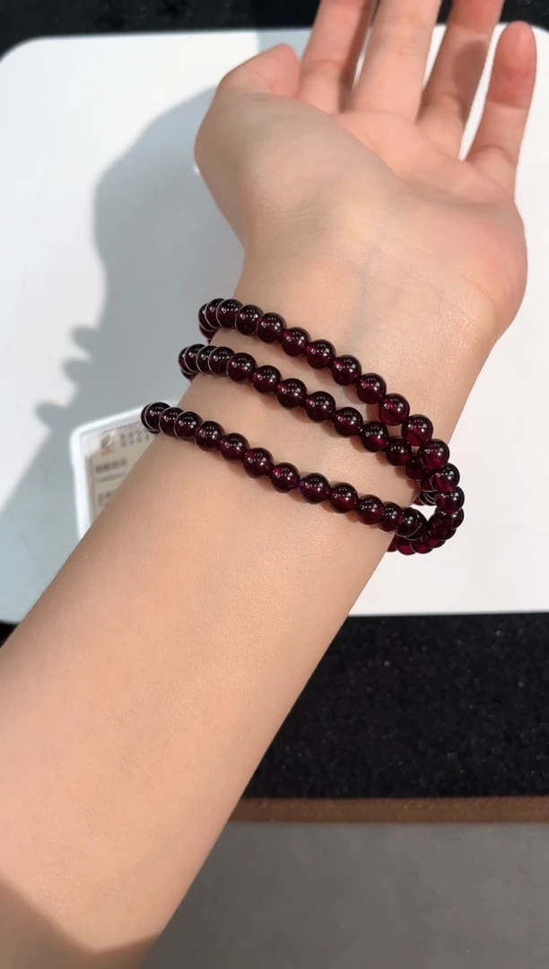 手链未镶嵌石榴石43号紫牙乌多圈6mm