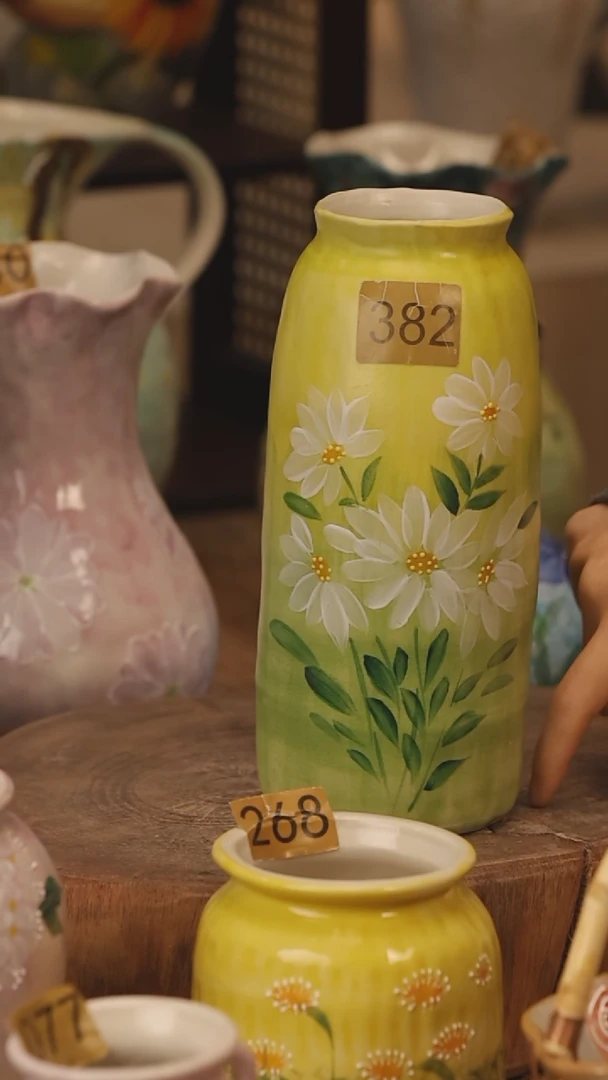 陶瓷景德镇设计师手作花器摆件侘寂风@M382@