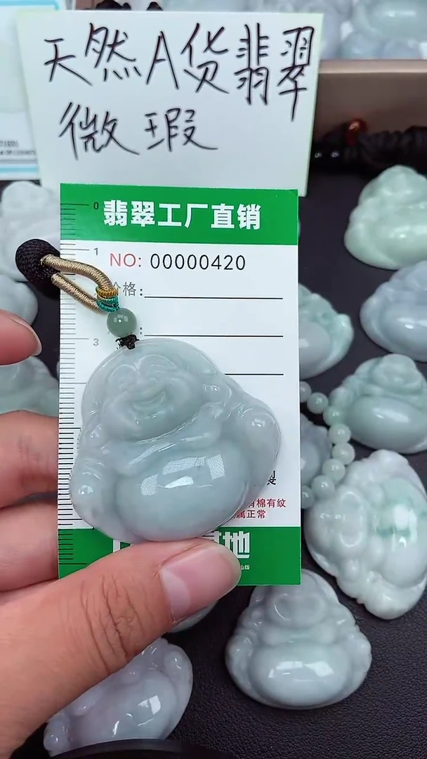 颈饰未镶嵌翡翠缅甸天然翡翠微微瑕0420