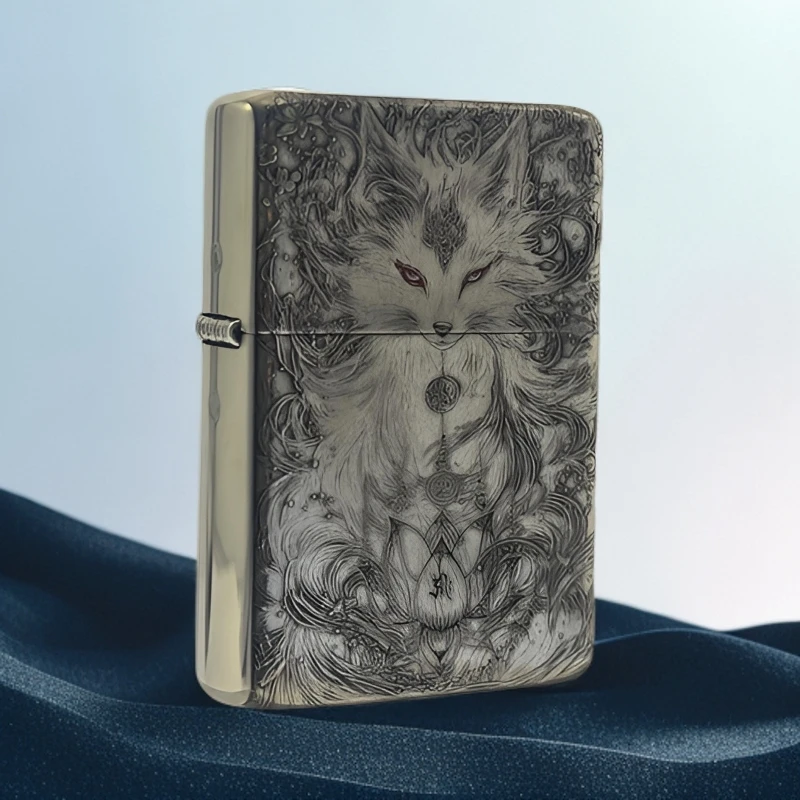 STAR恒星905s白铜盔甲浮雕填砂双面前世今生煤油打火机经典便携防