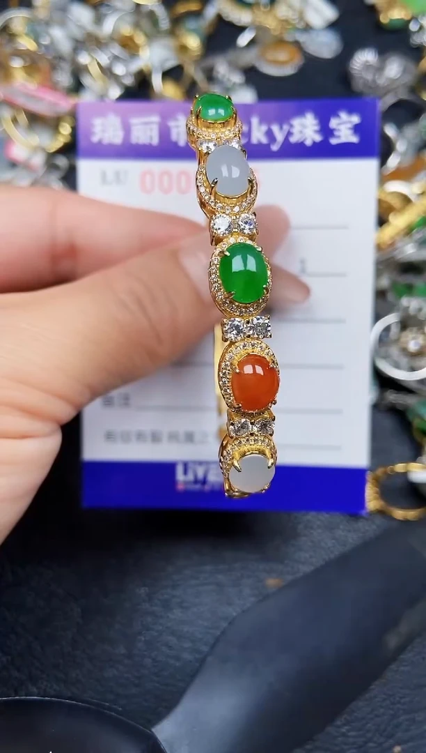 翡翠银S925镶嵌颈饰0325
