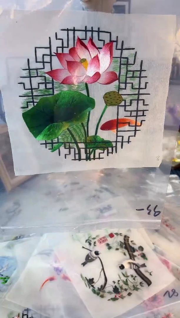 织绣纯手工苏绣双面绣绣布93