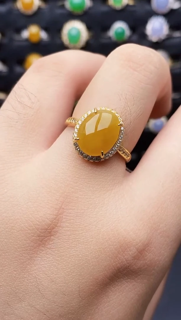 银S925镶嵌戒指翡翠8201