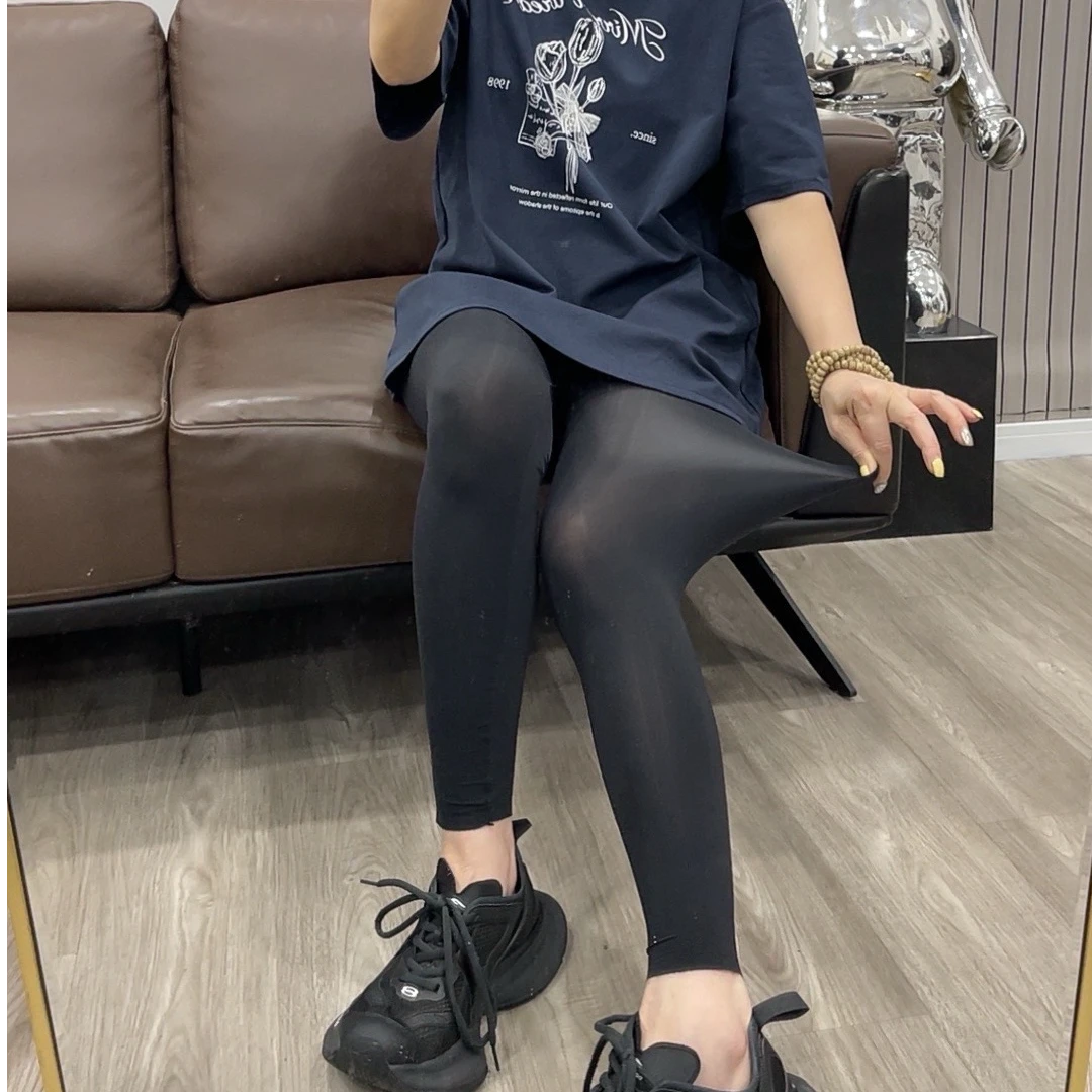 无尴尬线奶皮裤女外穿裸感弹力打底显瘦运动提臀健身九分裤align
