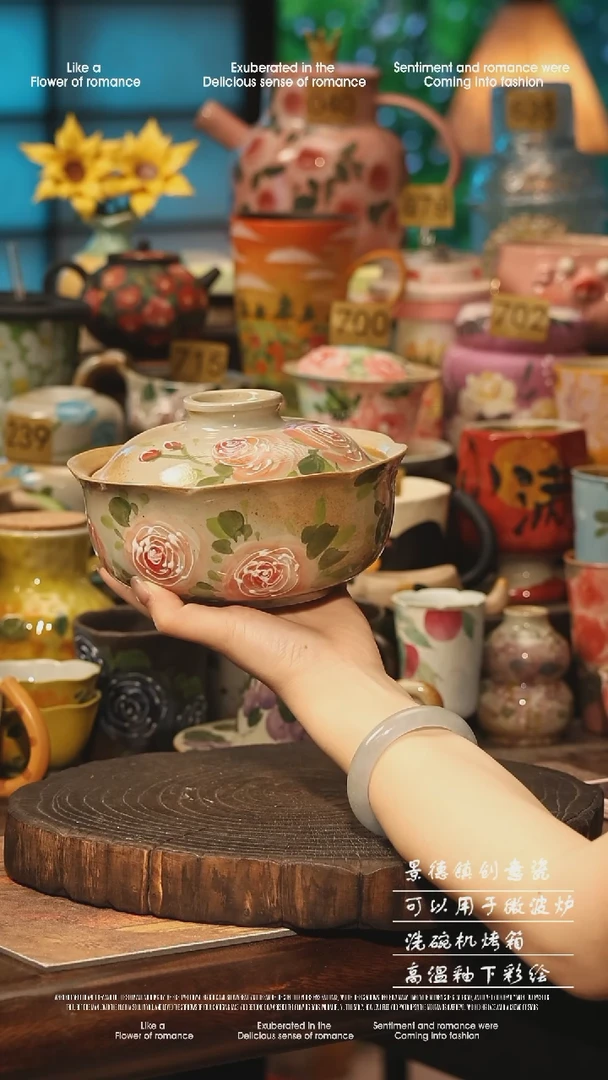 陶瓷景德镇高温釉下彩手工手绘款式