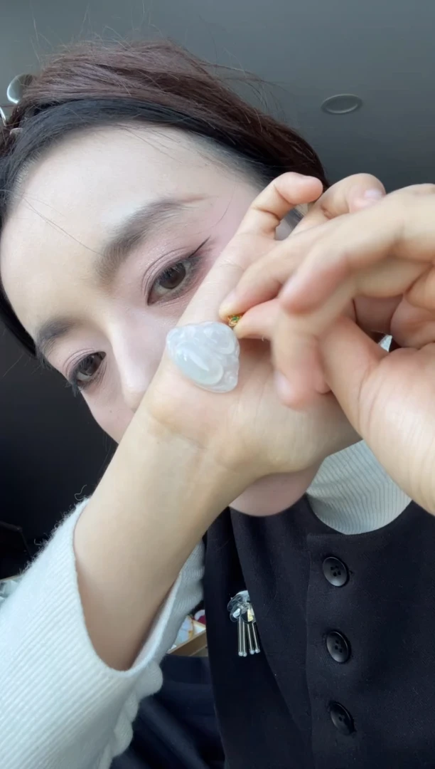 吊坠(不含链)18K金镶嵌翡翠天然缅甸A货翡翠佛公