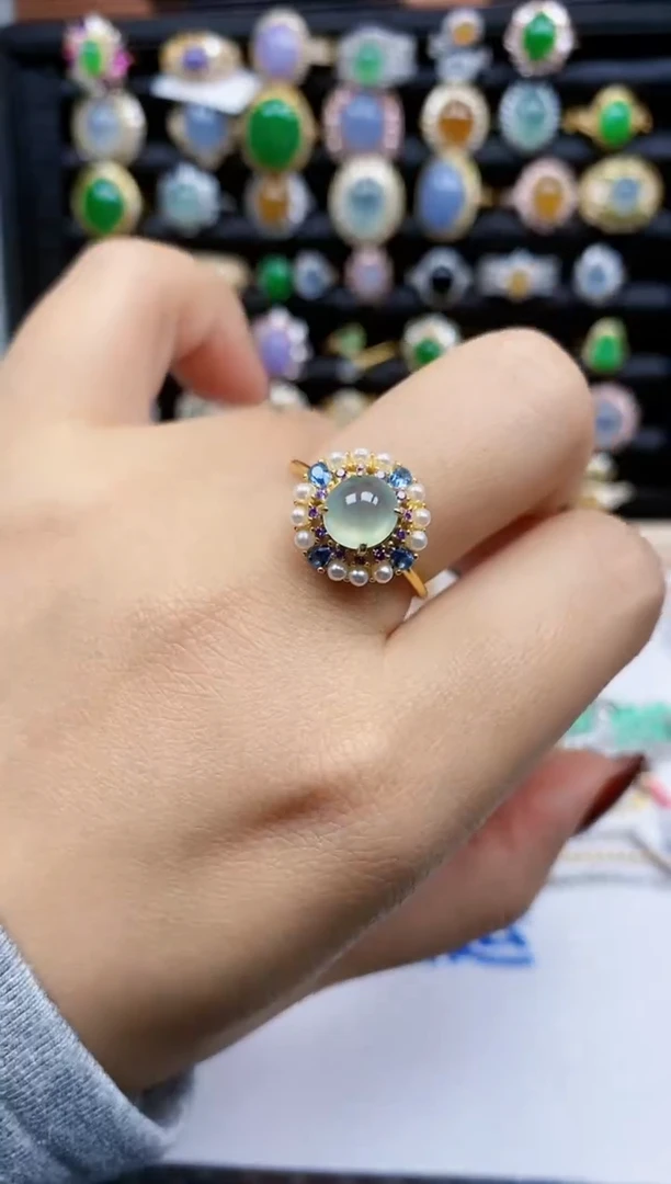 银S925镶嵌戒指翡翠190