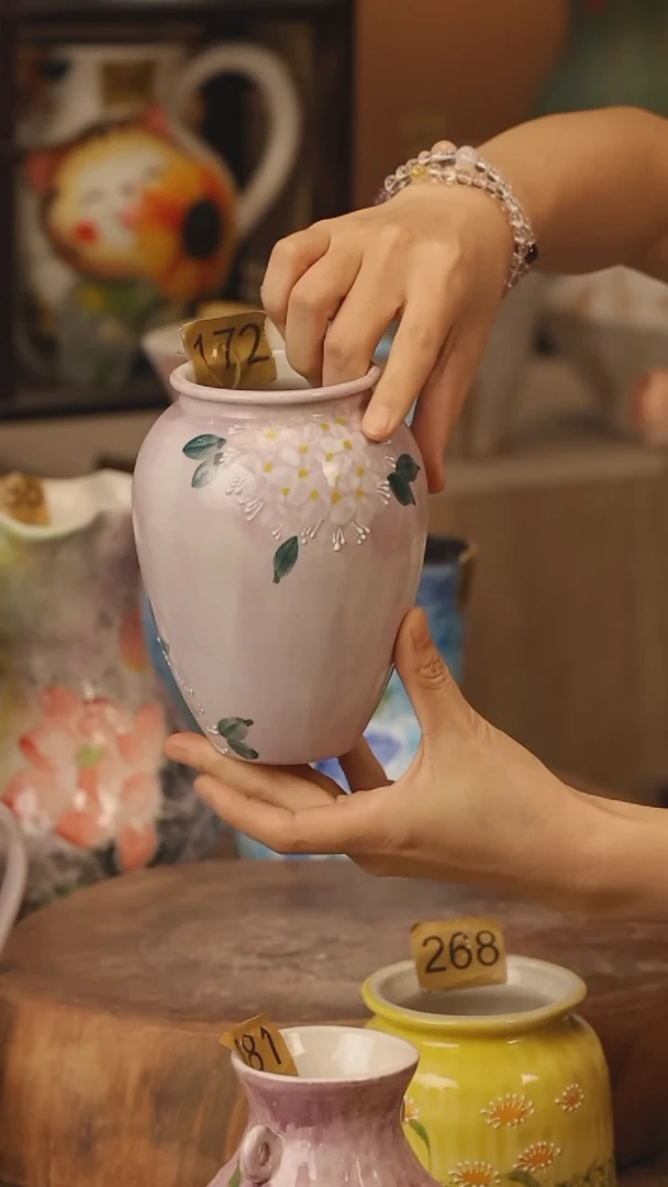 陶瓷172景德镇设计师手作花器摆件侘寂风